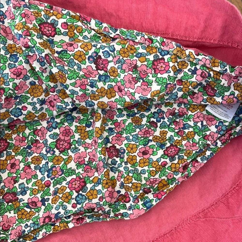 Mini Boden pink corduroy Ruffle dress 5-6 years